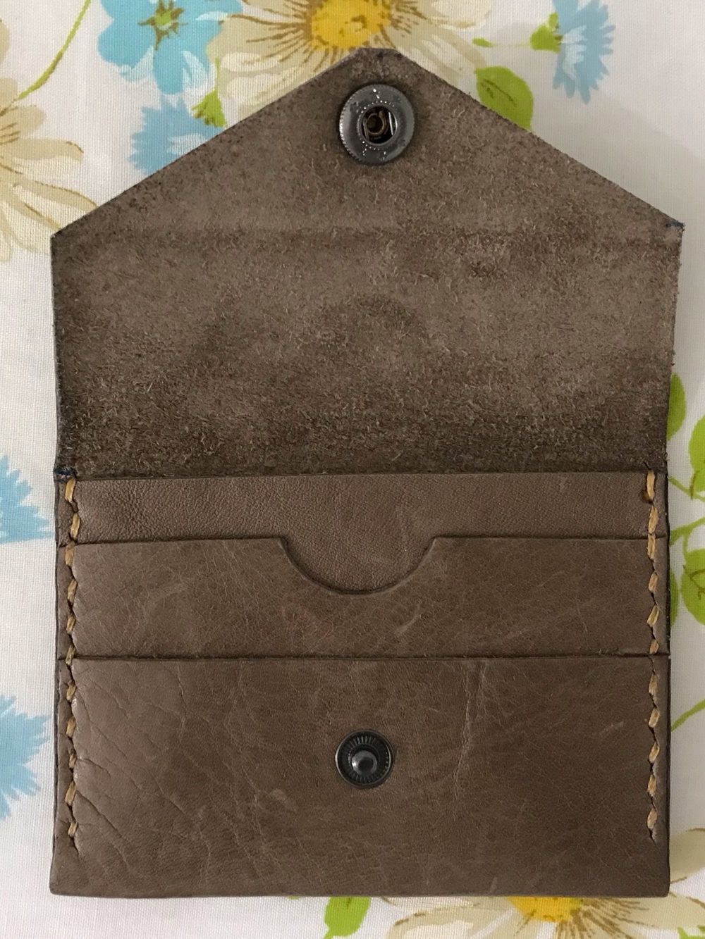 Handmade Brown Leather Wallet Card Holder